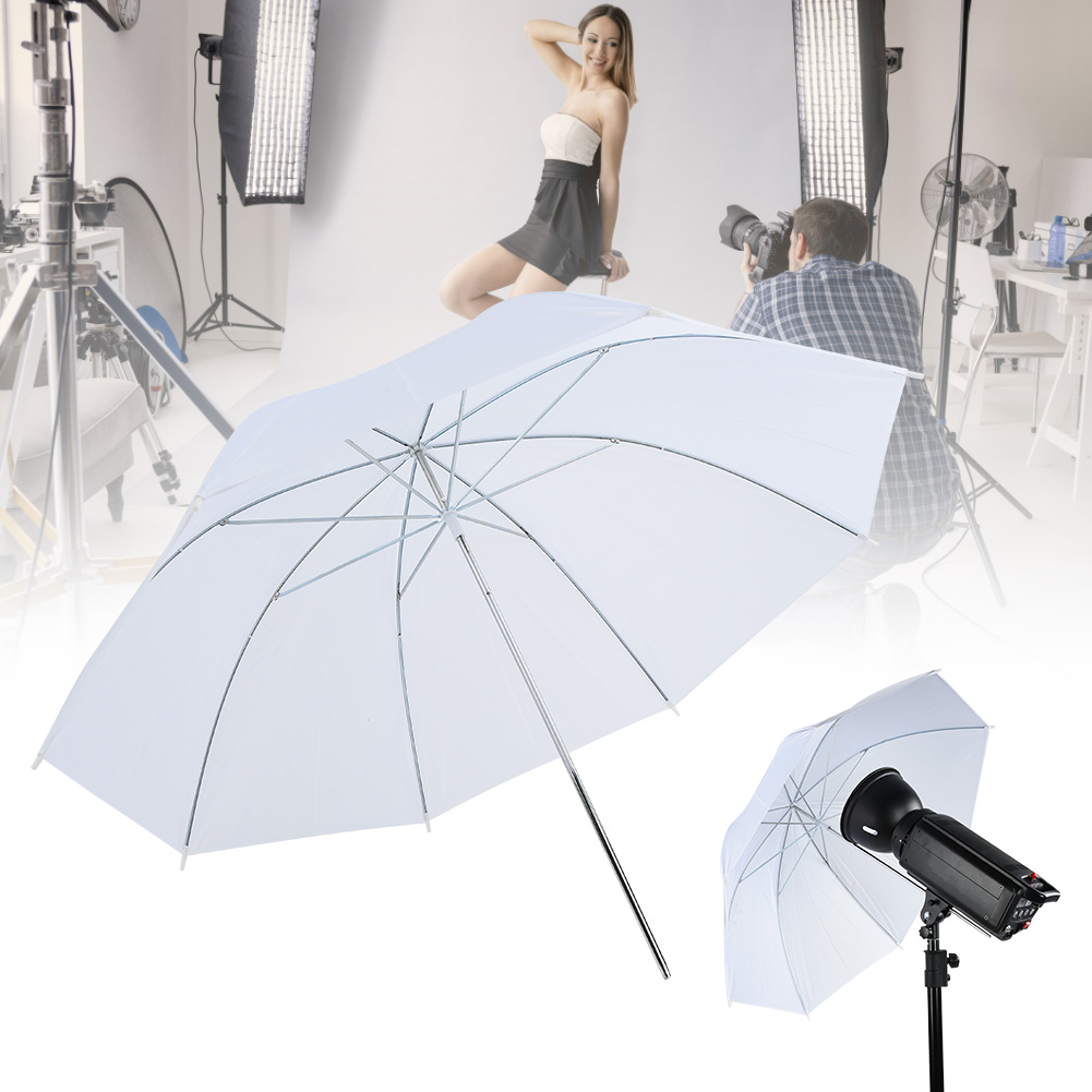 Photography Umbrella Diffuser - 33 İnç Şeffaf Beyaz Yumuşak Şemsiye,