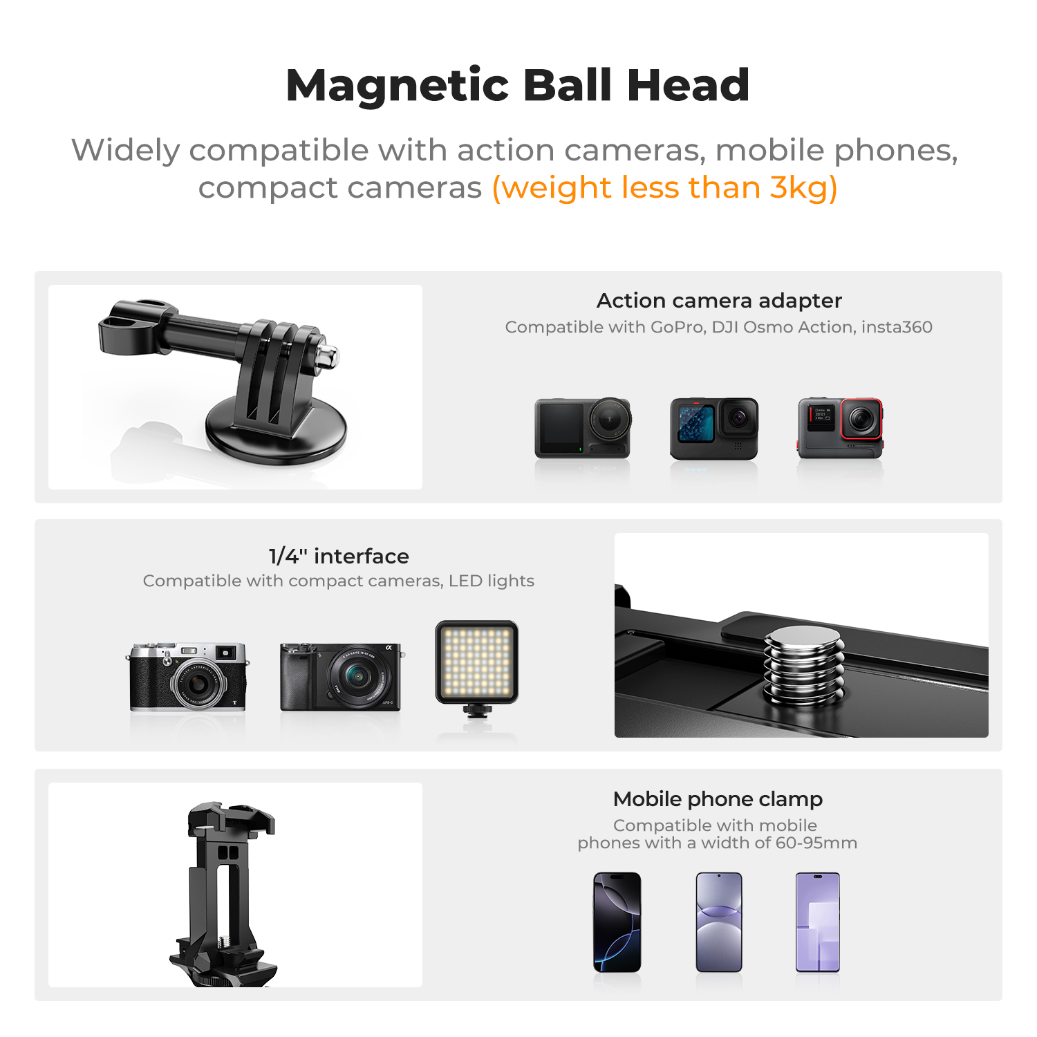 K&F CONCEPT Manyetik Kamera Tu - Gopro Action Camera Hero 13 Black incelemesi ve fiyatı