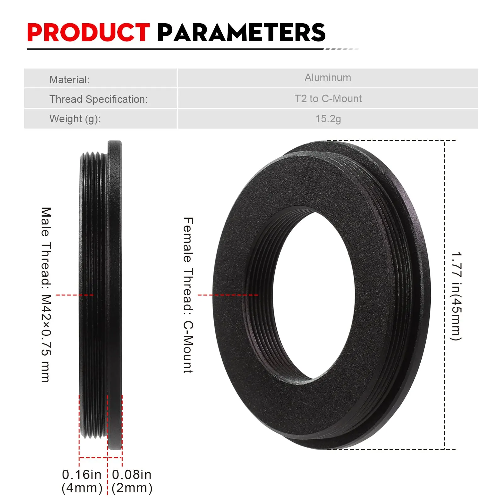 Datyson M42x0.75 Erkek - C/CS  - Lens Adapter Ring incelemesi ve fiyatı