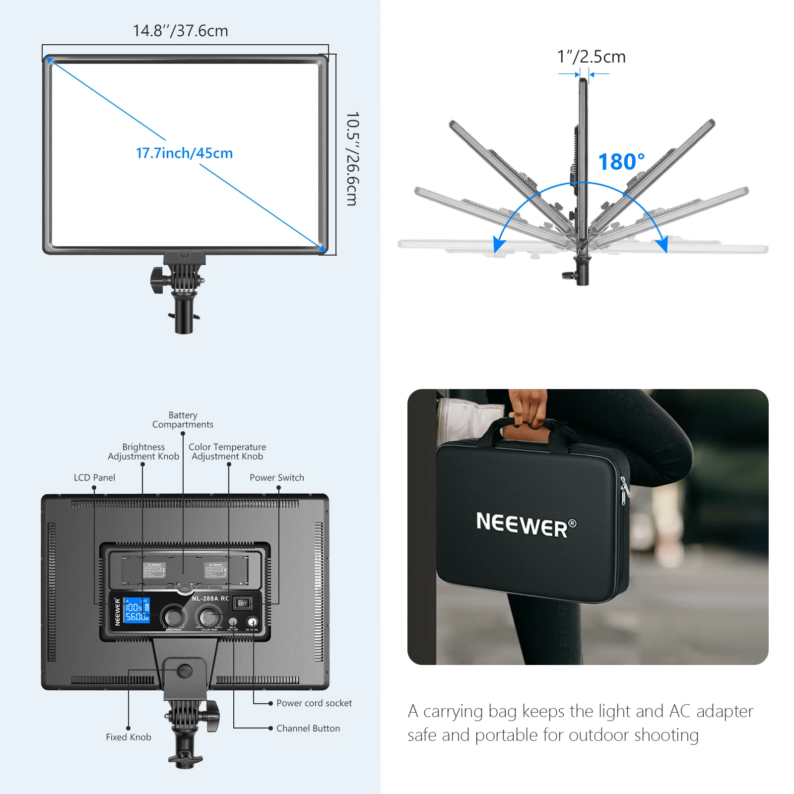 Neewer NL288 Büyük LED Video I - Photography Game incelemesi ve fiyatı